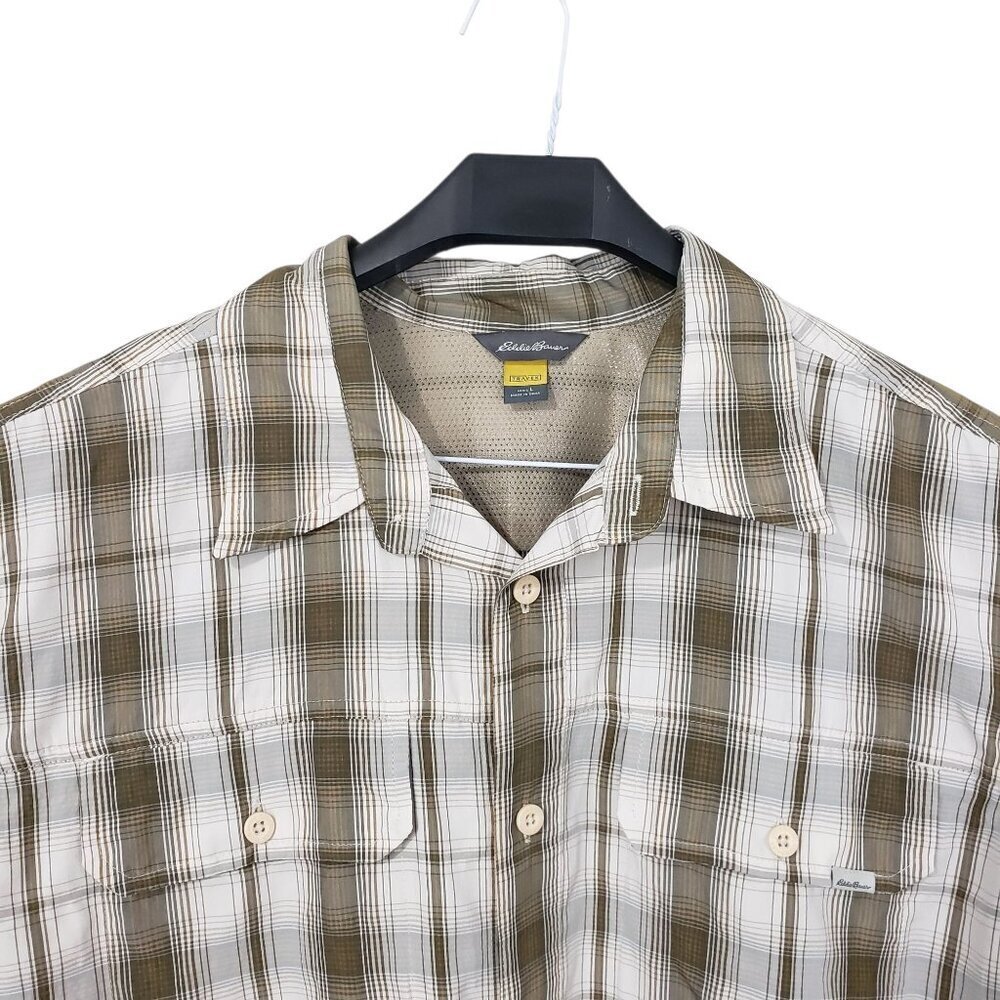 Eddie Bauer Plaid Multicolor Travex Short-Sleeve Shirt Size Large